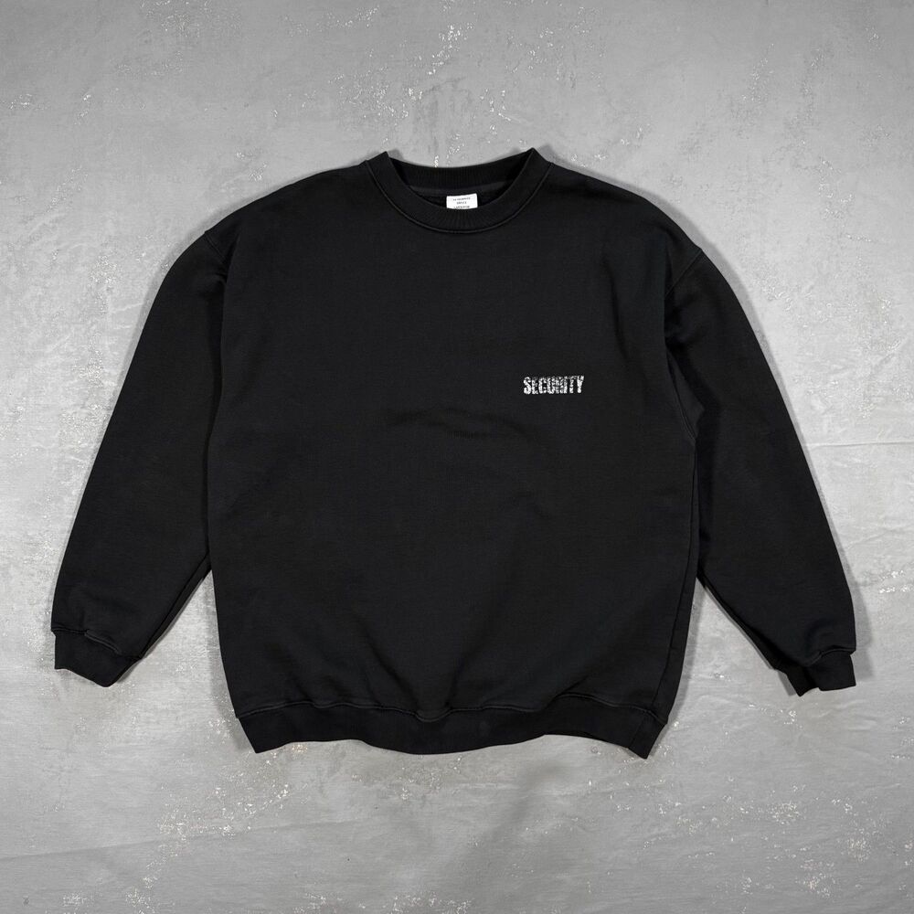 Vetements Hiver 2021 Black Heavyweight Crewneck Security Sweatshirt Men's M